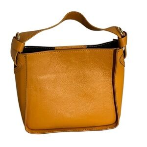 NEW Anna Paola Rich Orange leather Structured satchel/crossbody